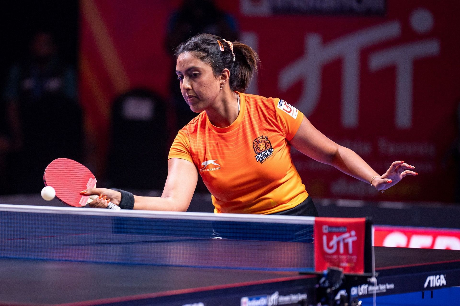 Ayhika Mukherjee of Puneri Paltan TT in action, Image by UTT Media