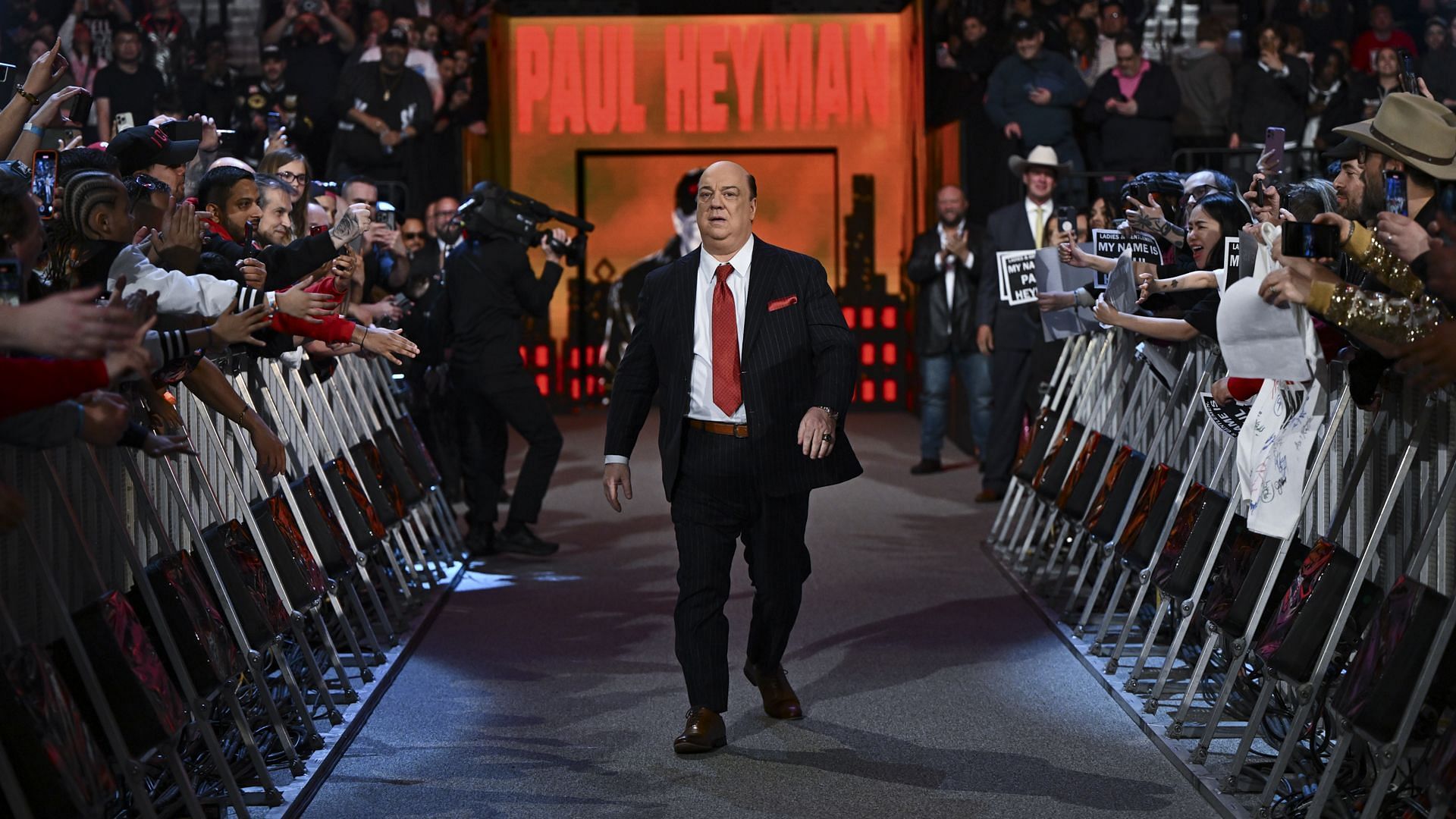 Paul Heyman at the 2024 WWE Hall of Fame induction ceremony