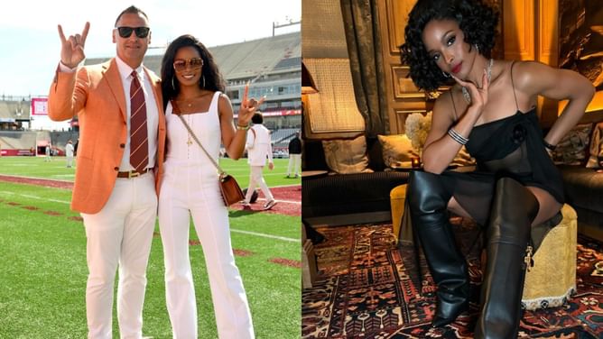 WATCH: Texas HC Steve Sarkisian's to-be ex-wife Loreal gives a brief introduction after announcing divorce on IG