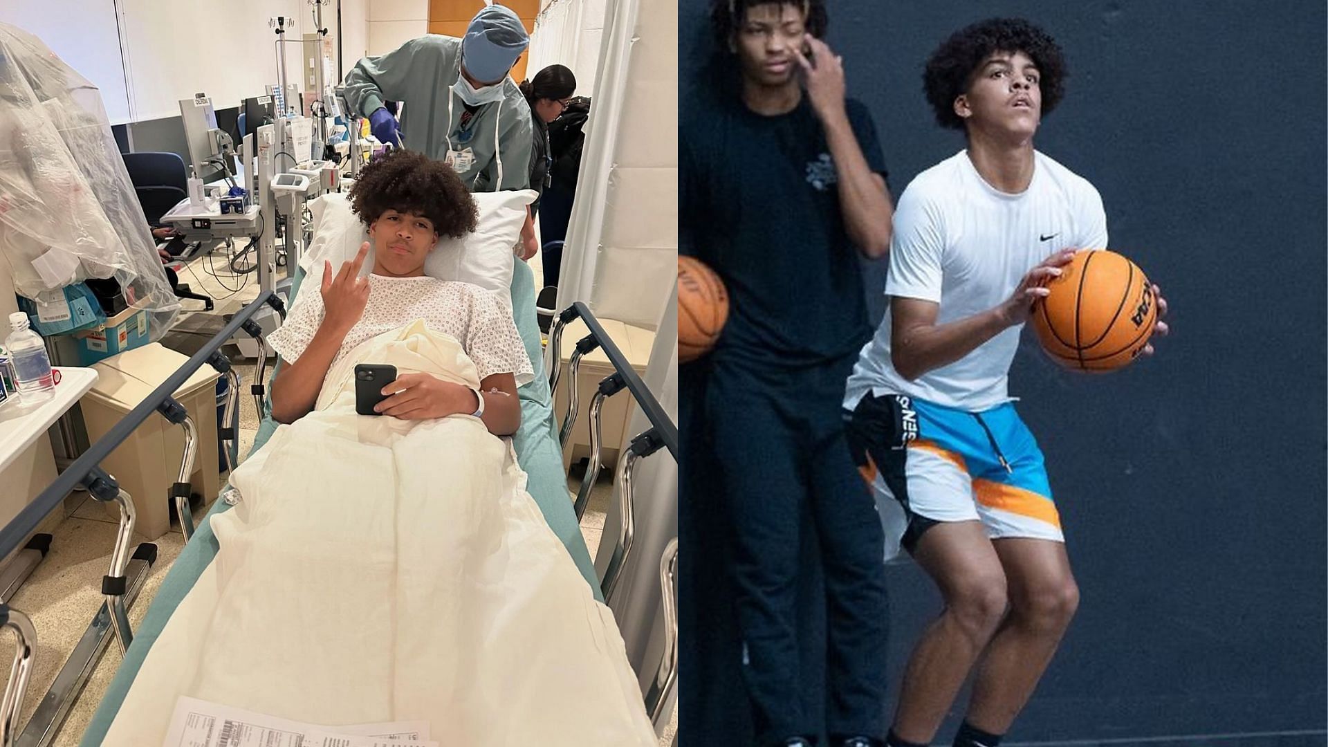 Isaiah Barnes underwent an appendix surgery (Images via Instagram/Isaiah Barnes and Matt Barnes)