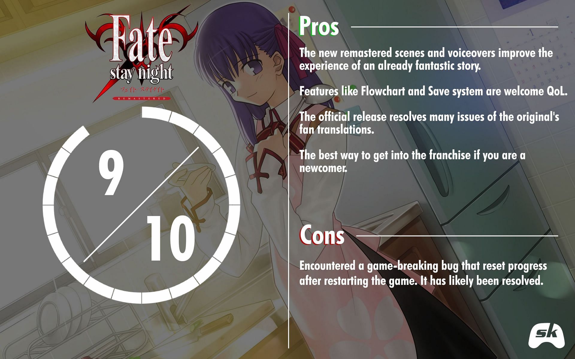 Fate/Stay Night Remastered (Image via Aniplex)