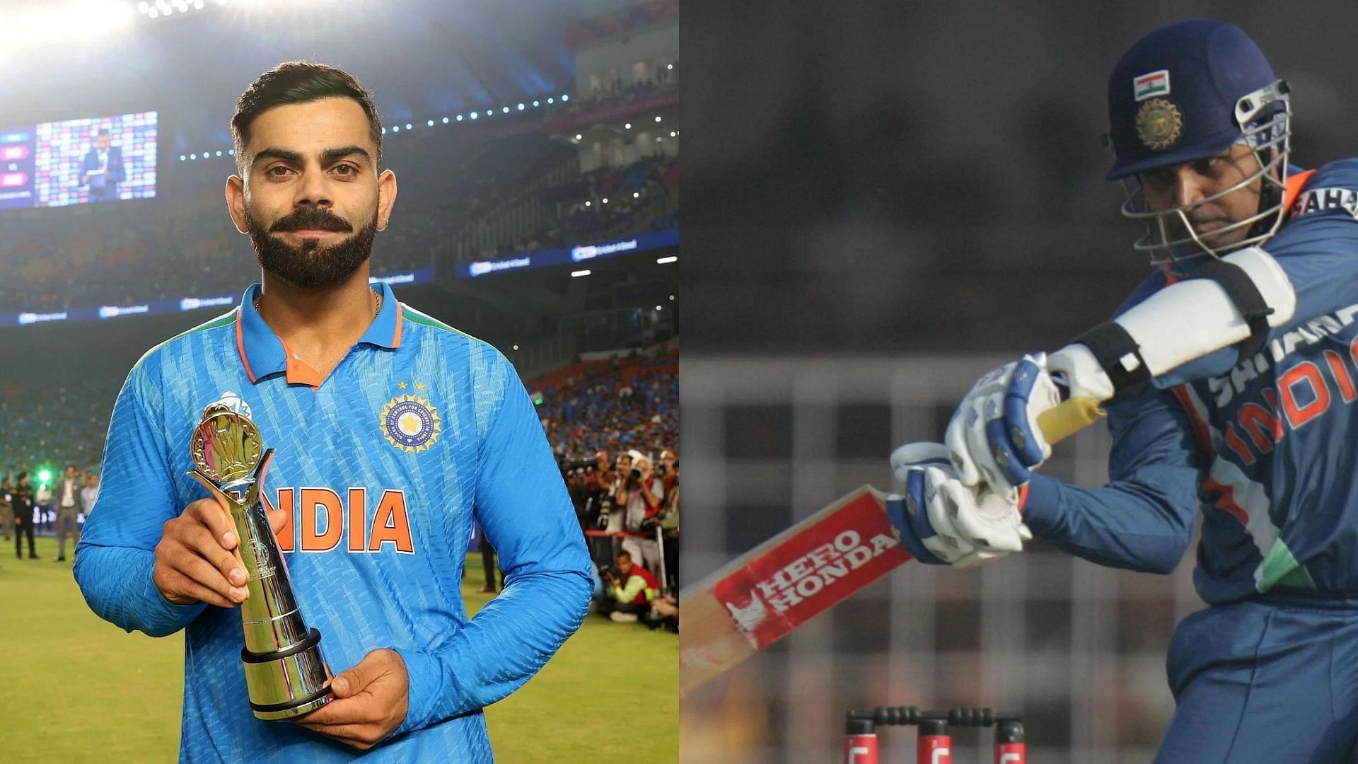 Virat Kohli and Virender Sehwag (Image via Getty)