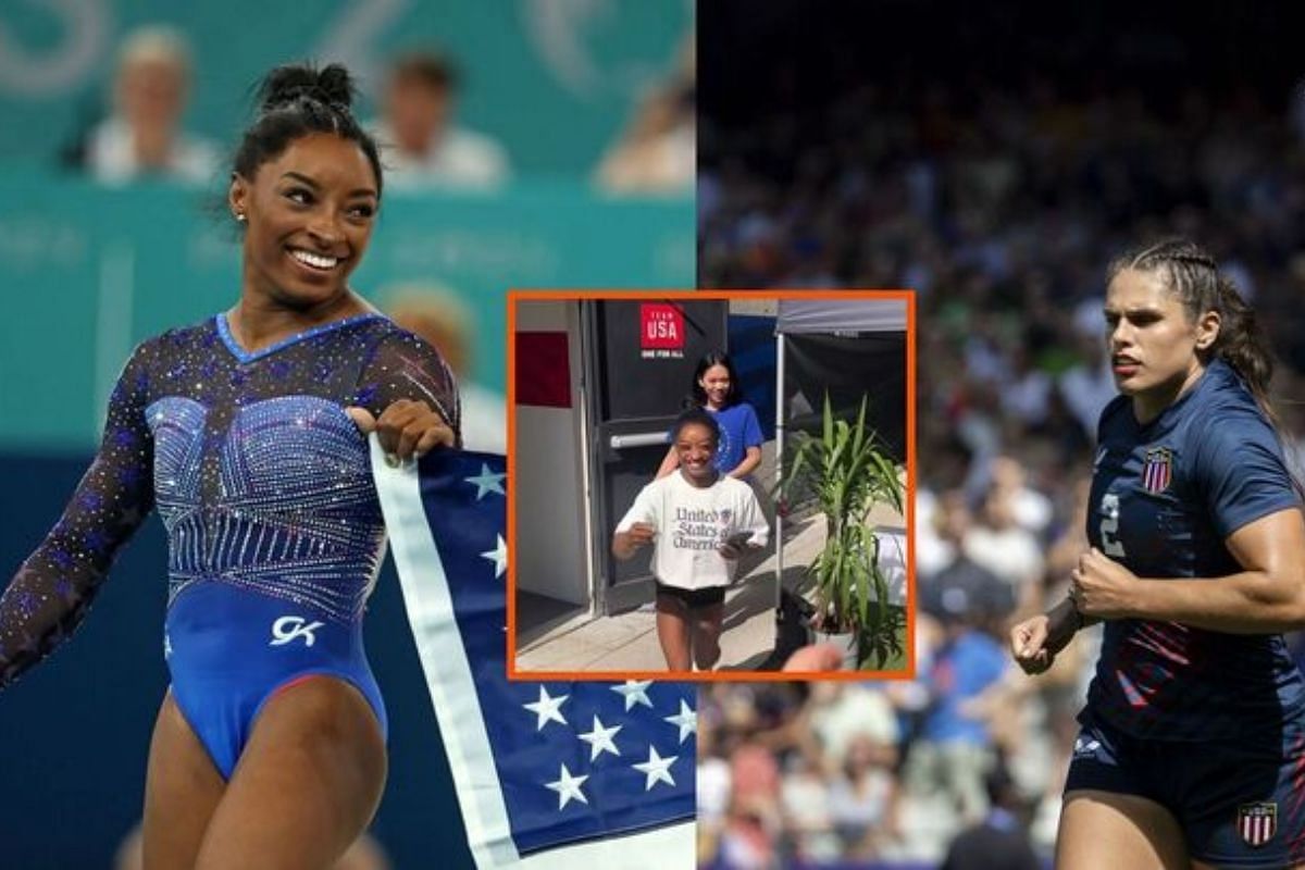 Simone Biles and Ilona Mehar at the Paris Olympics. Source- Getty, Instagram 