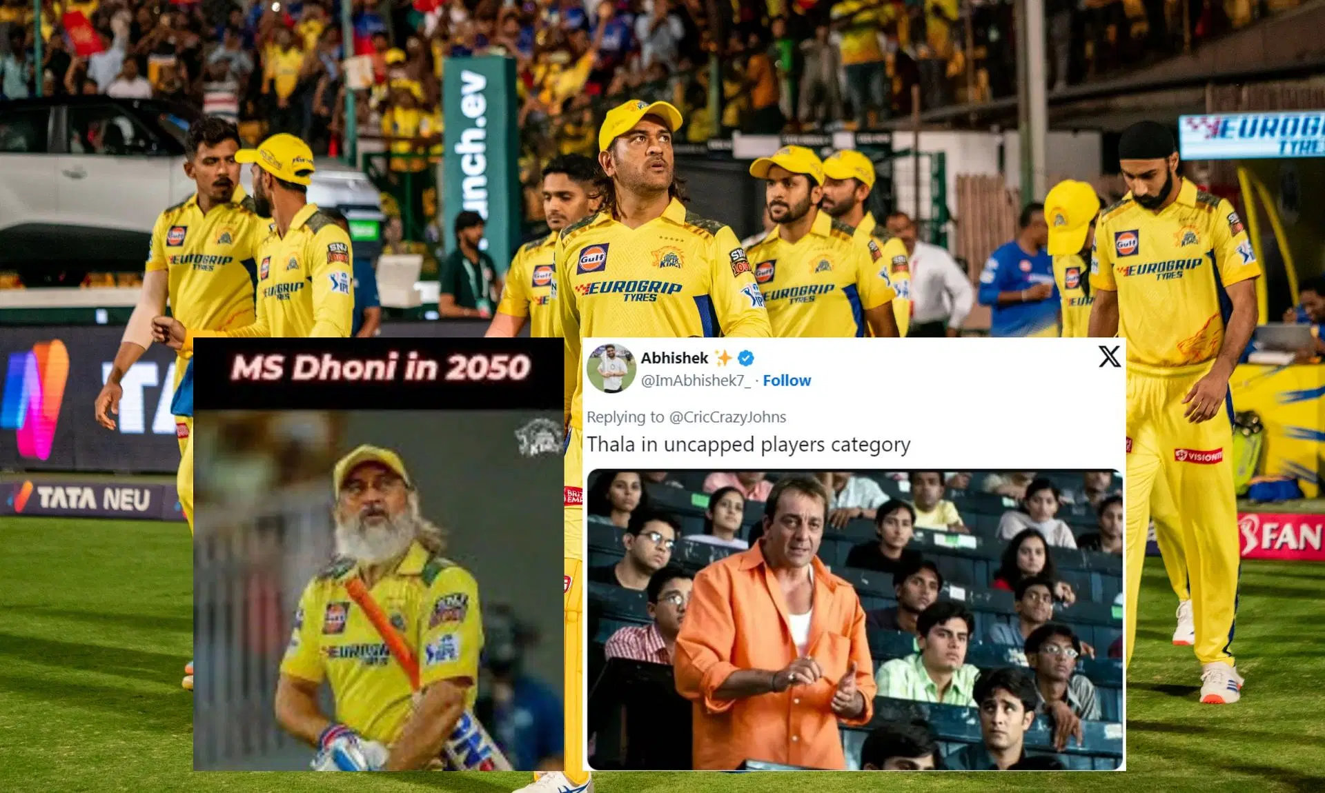 Fans react as retired players will reportedly be considered as uncapped ahead of IPL 2025 auction. (Image: IPL, @SachabhartiyaRW, @ImAbhishek7_/X )