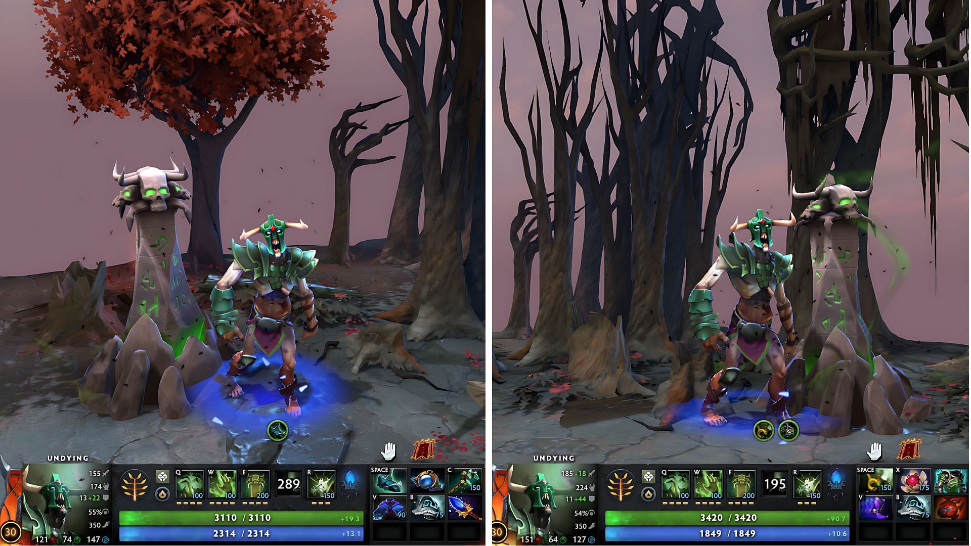 Undying&#039;s position 4/5 and 3 builds (Image via Valve)