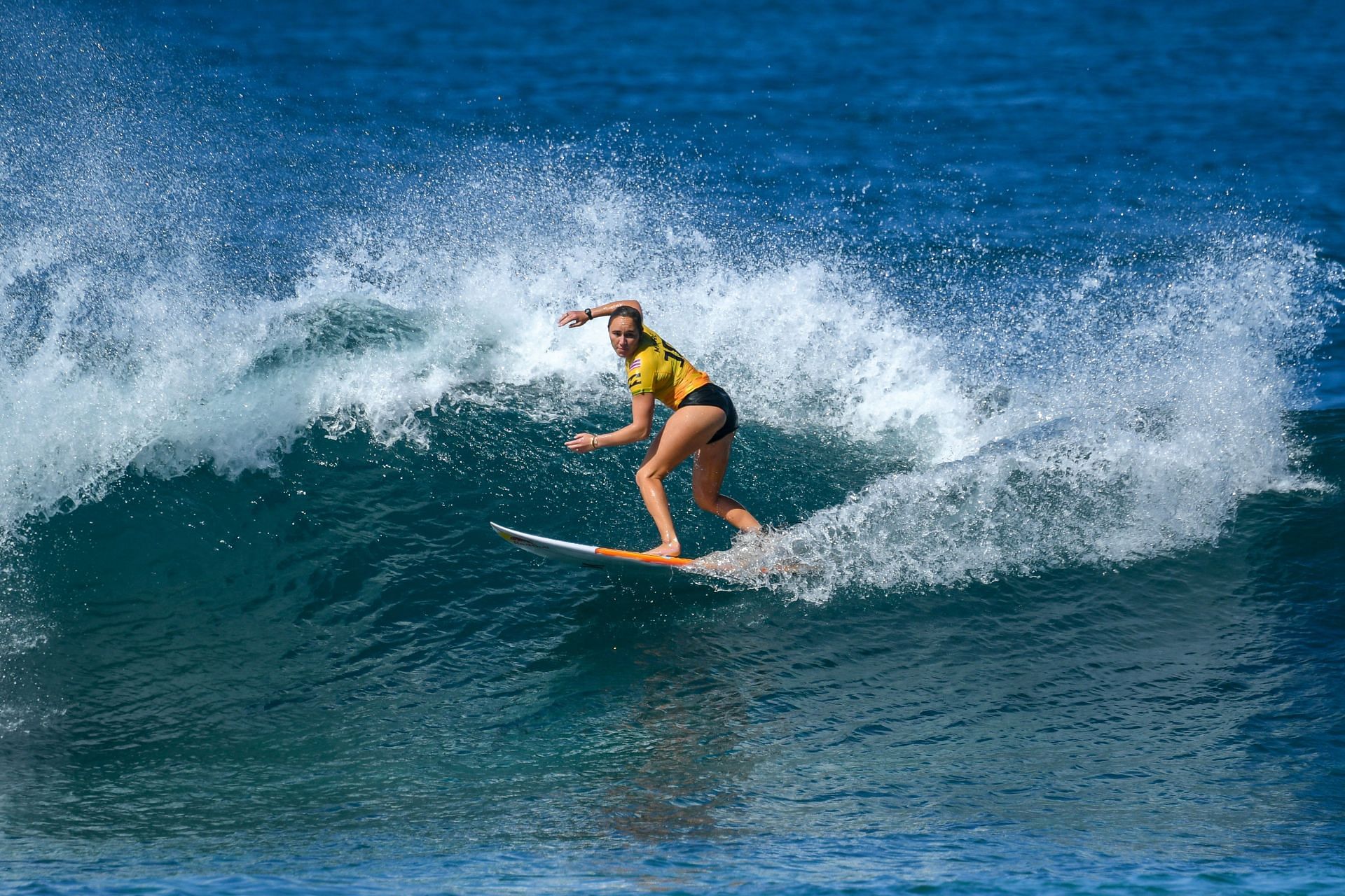 Carissa Moore of Hawaii at Billabong Pro Pipeline in Haleiwa, Hawaii. (Photo by Getty Images)