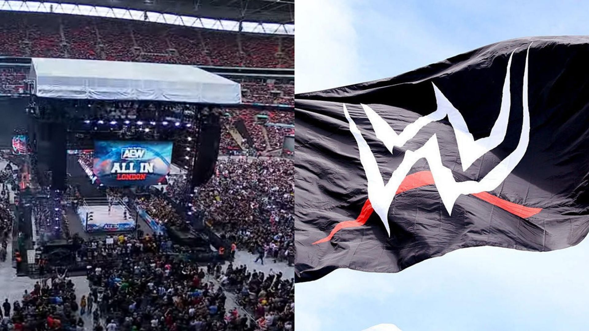 AEW All In is taking place tomorrow at Wembley Stadium [Photos: AEW Official YouTube Channel and WWE Official Website]