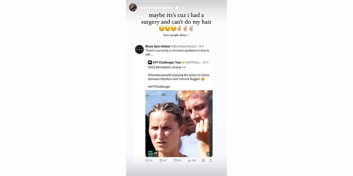 Source: Marketa Vondrousova&#039;s Instagram handle