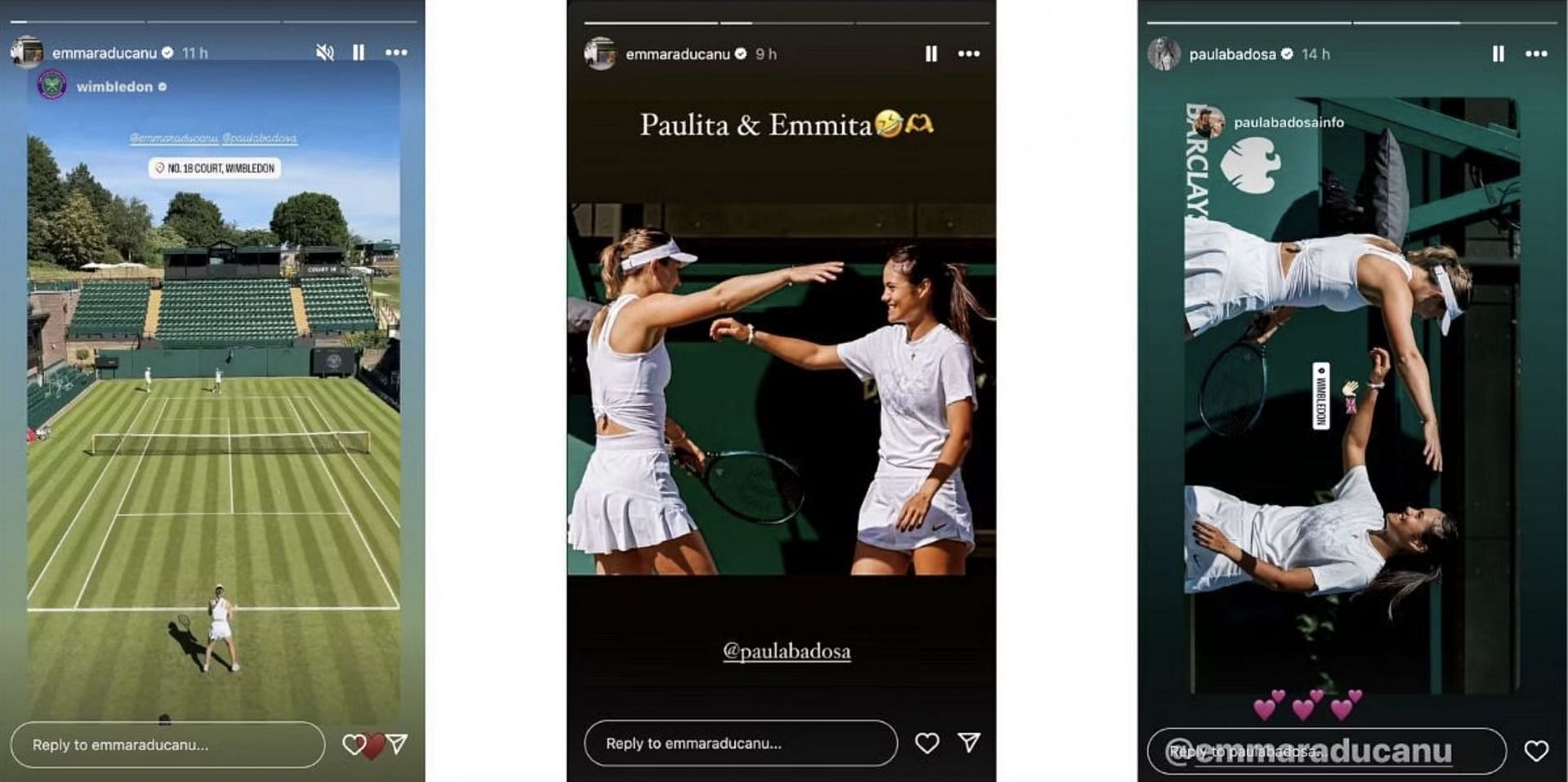 Emma Raducanu&#039;s Instagram stories from Wimbledon