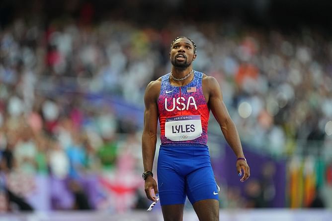 Noah Lyles visits Orlando Hospital to spend time with patients after winning two medals at the Paris Olympics