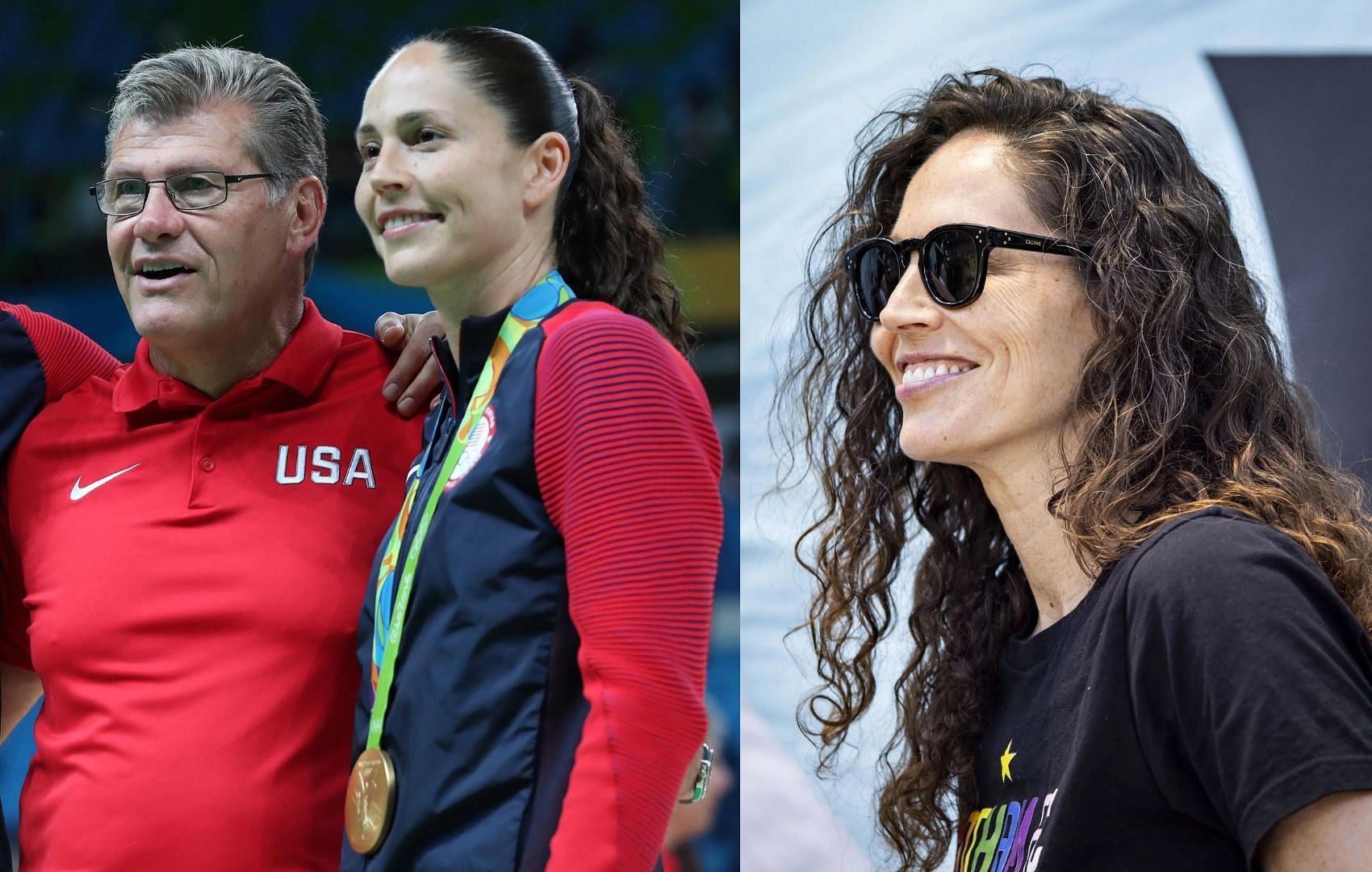 Sue Bird and Geno Auriemma