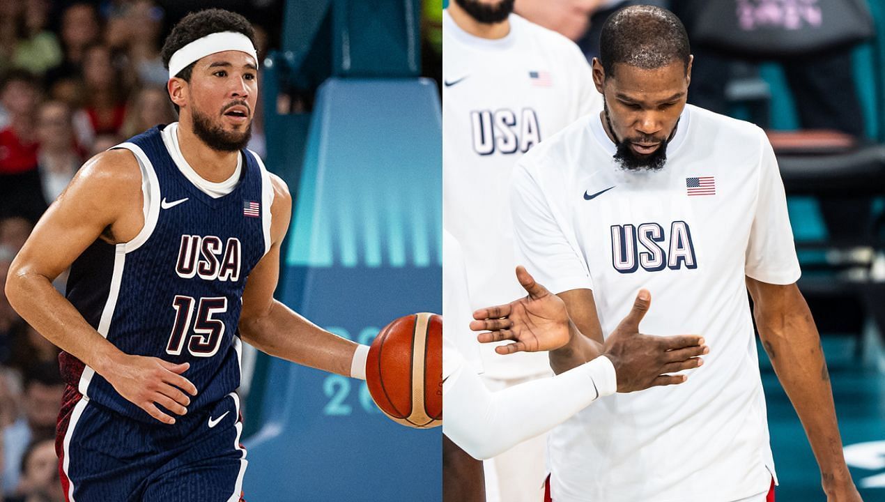 Kevin Durant earns &quot;Captain America&quot; praise from Devin Booker. (Credit: USA Basketball/X)