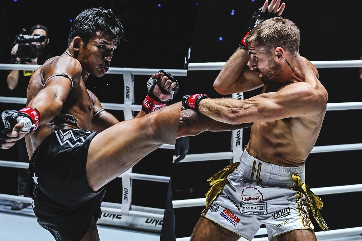 Superlek (left) Jonathan Haggerty (right) [Photos via: ONE Championship]