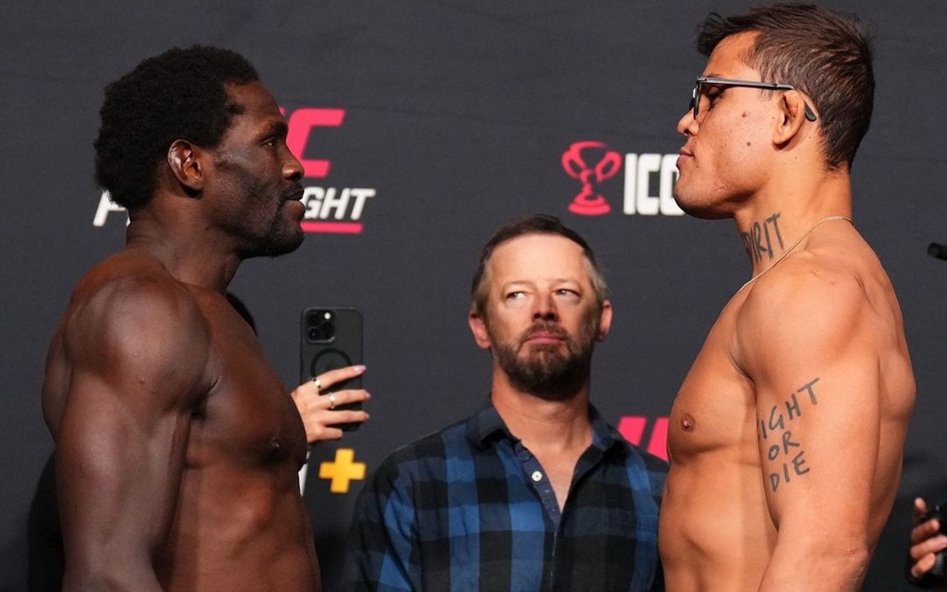 Jared Cannonier (left) and Caio Borralho (right) fought at UFC Vegas 96 [Image courtesy:@ufc on Instagram[