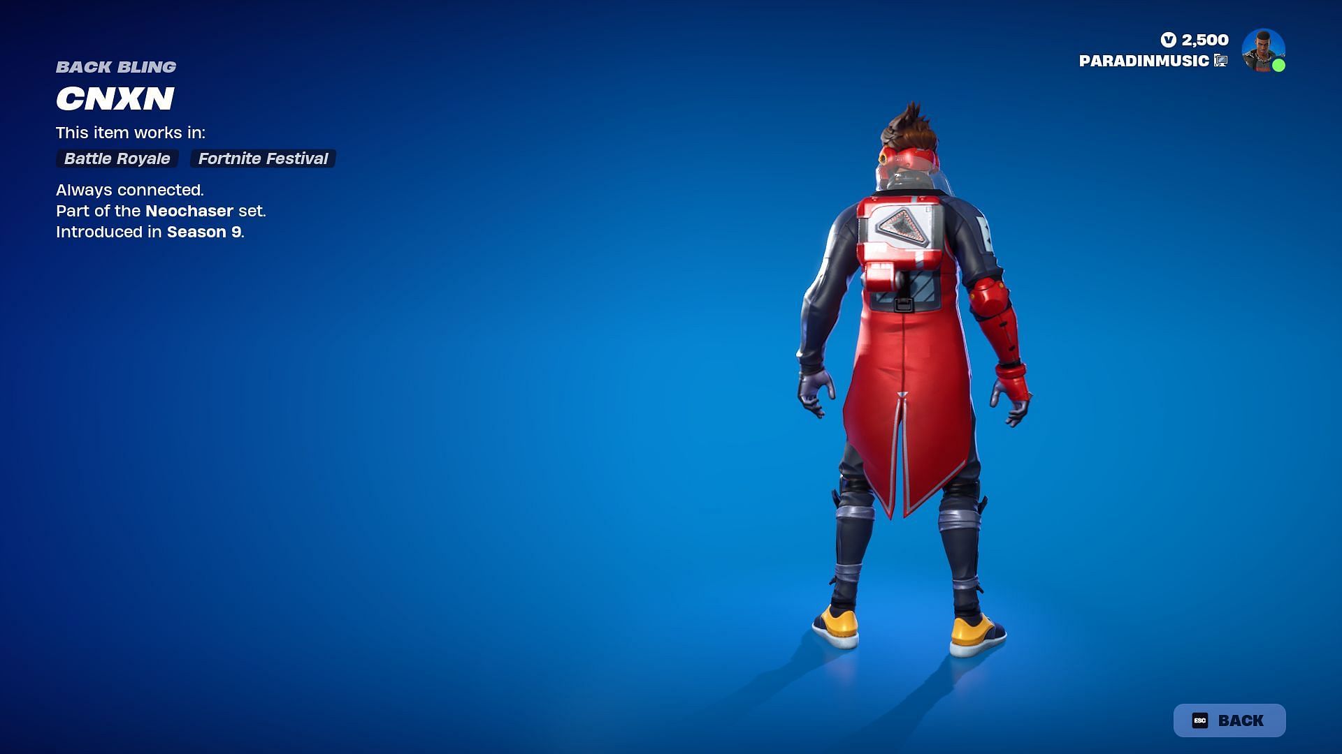 The Cnxn Back Bling (Image via Epic Games)