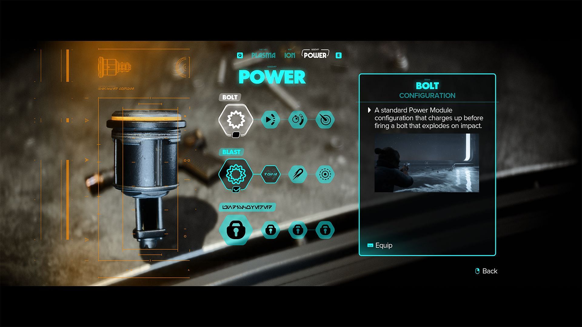 Power Module for Kay&#039;s Blaster in Star Wars Outlaws (Image via Ubisoft)