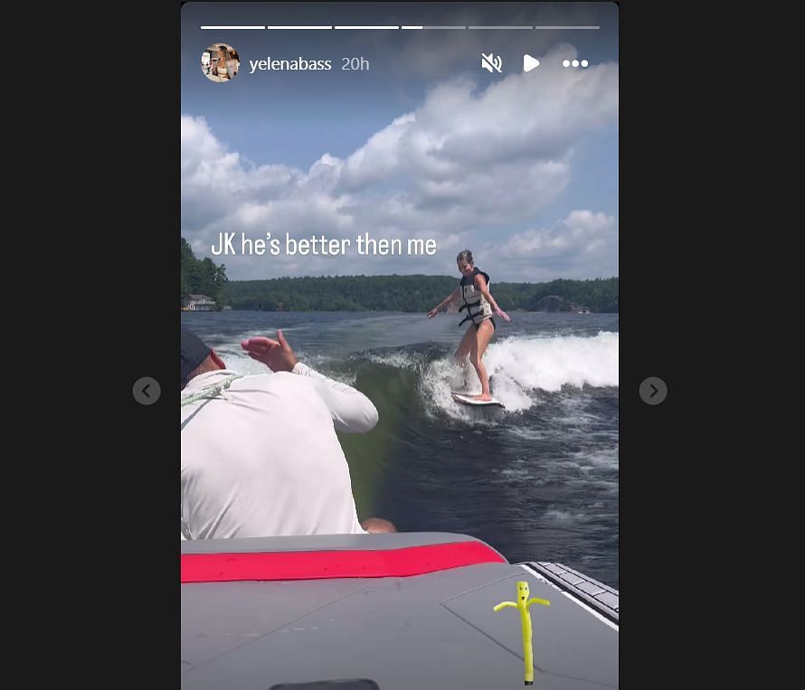 Rachel also tried surfing. (Credit: Rachel Yelena IG)