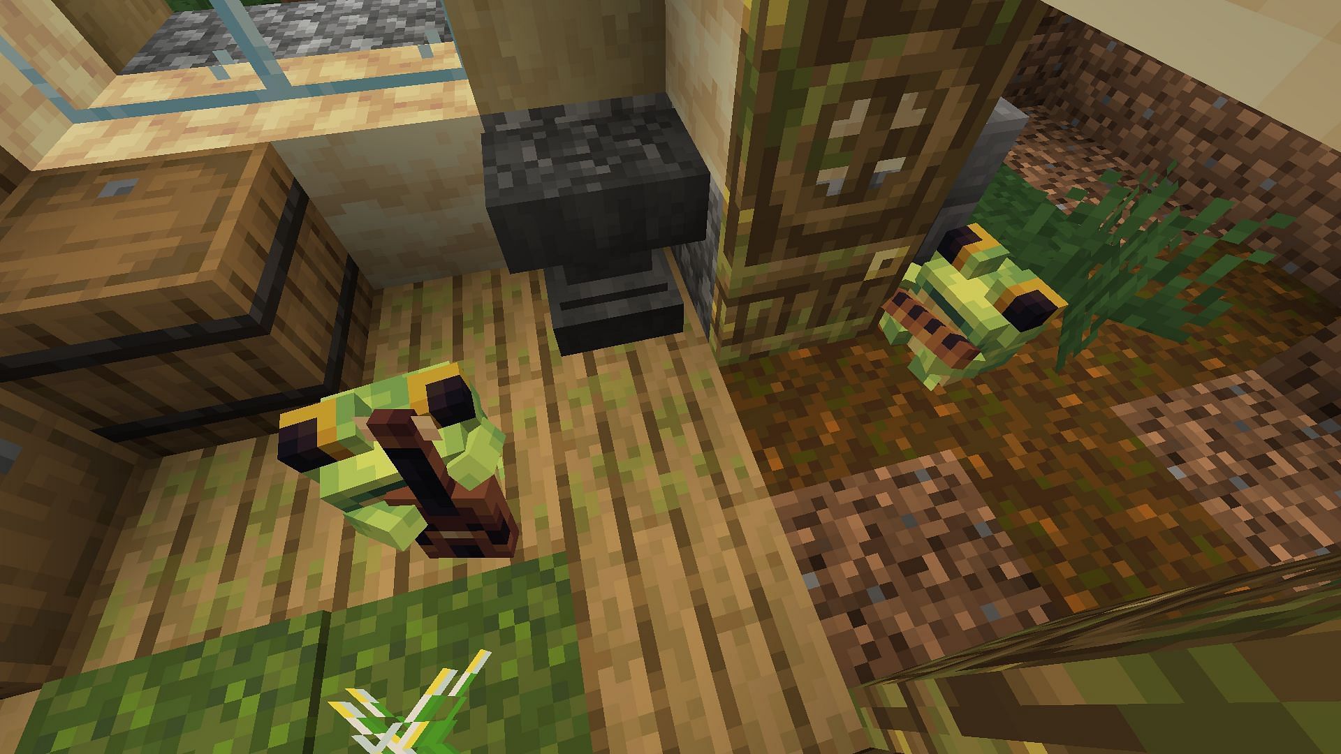 Two ribbits playing music together (Image via Mojang)