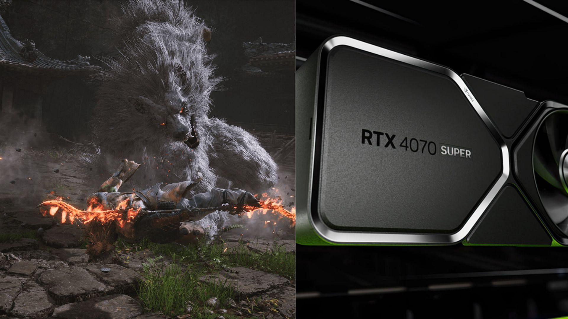 Black Myth: Wukong runs at comfortable framerates on the RTX 4070 and 4070 Super (Image via Game Science and Nvidia)