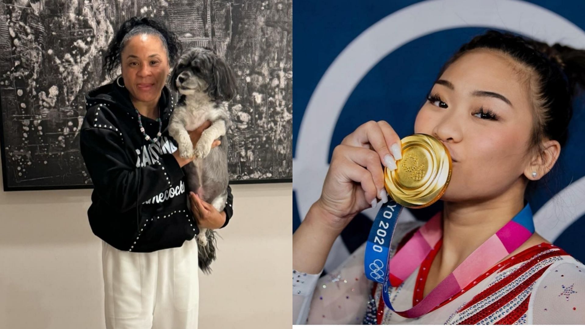 Dawn Staley, Coach South Carolina and Sunisa Lee