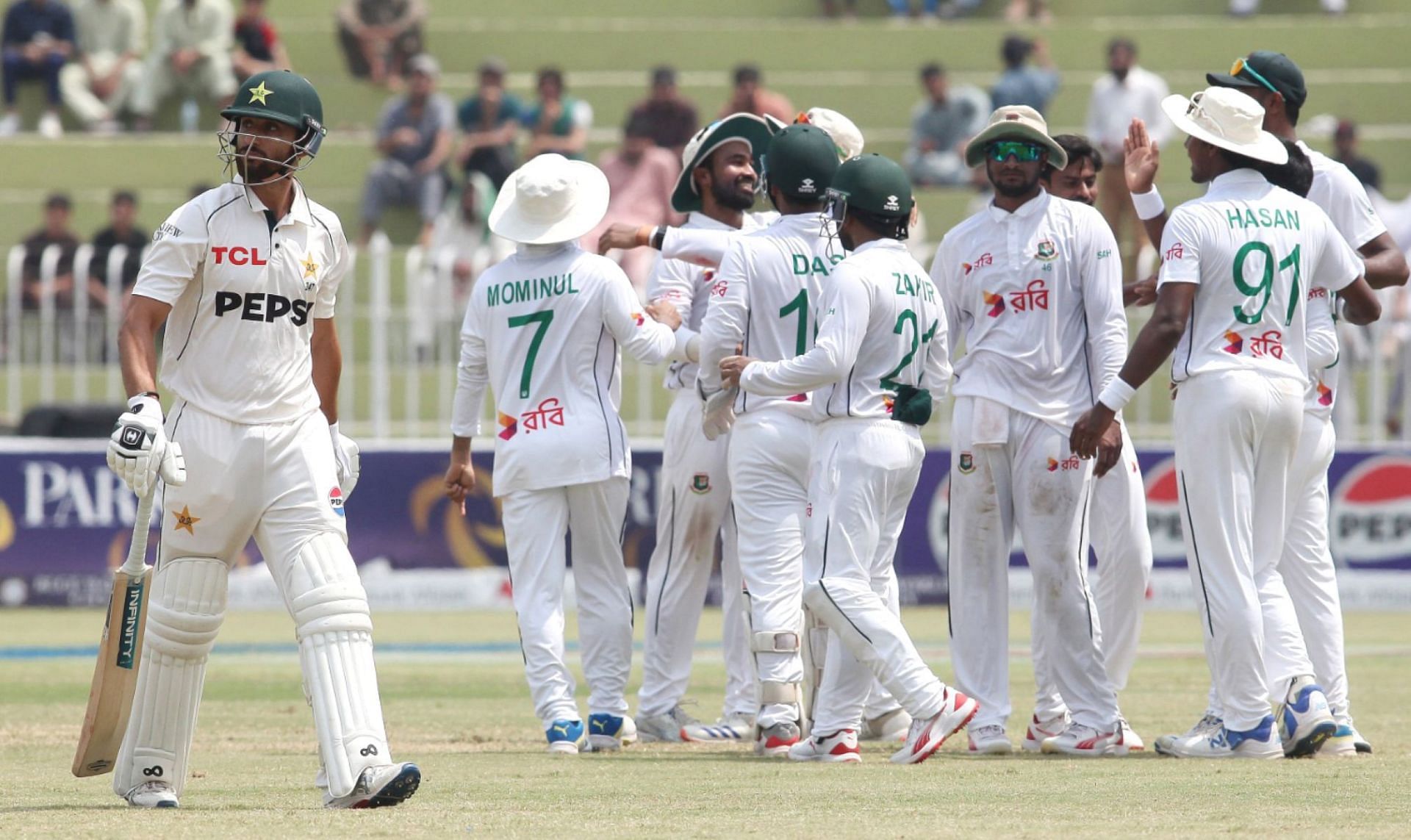 Pakistan batters displayed little resistance on Day 5 of their first Test defeat to Bangladesh [Credit: @BCBtigers]