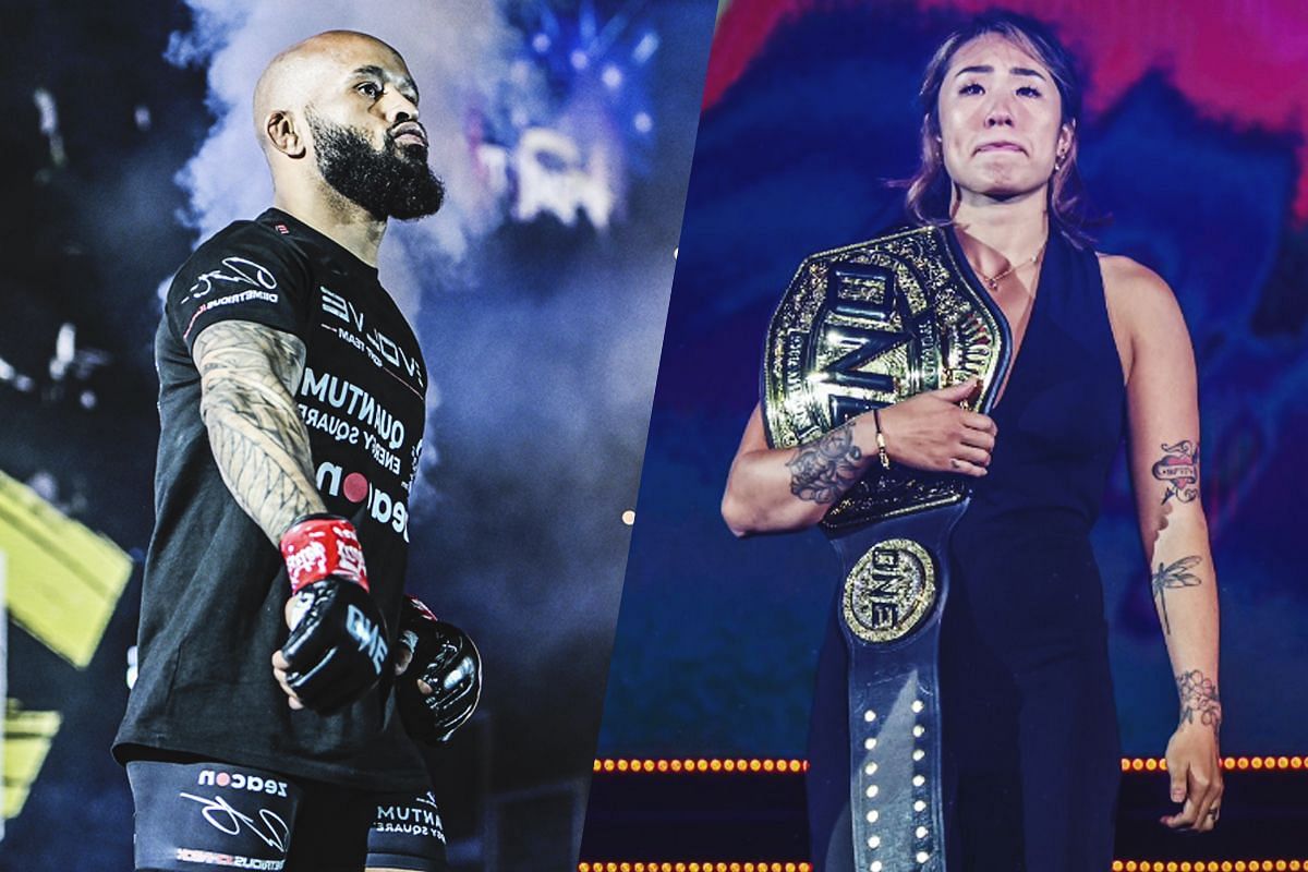 Demetrious Johnson (left) and Angela Lee (right).