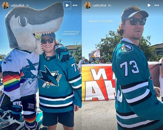 Tyler Toffoli joins Silicon Valley pride parade and represents San Jose Sharks (via Instagram/@catbtoffoli)