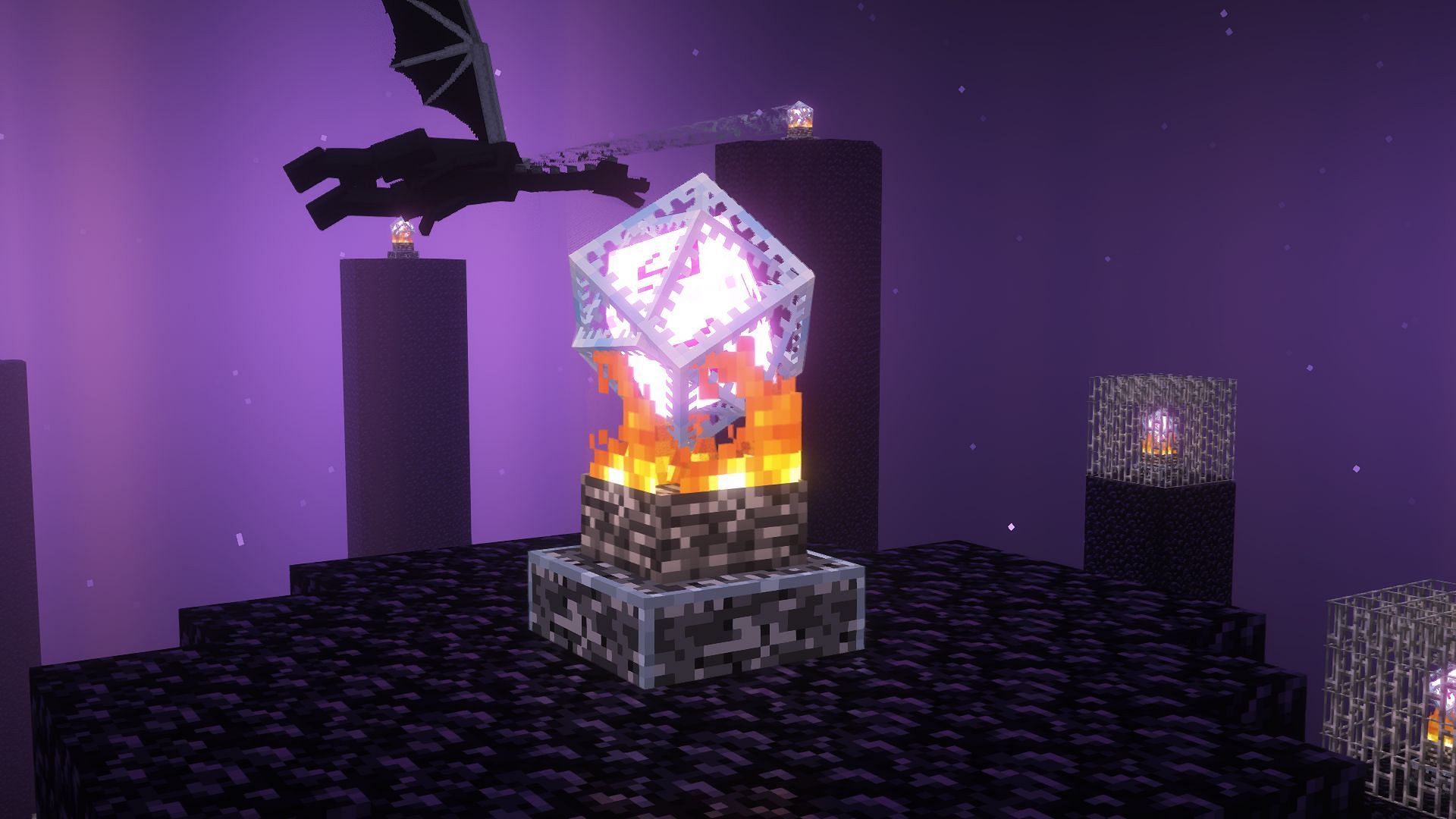 Destroying end crystals will make the dragon perch more (Image via Mojang)