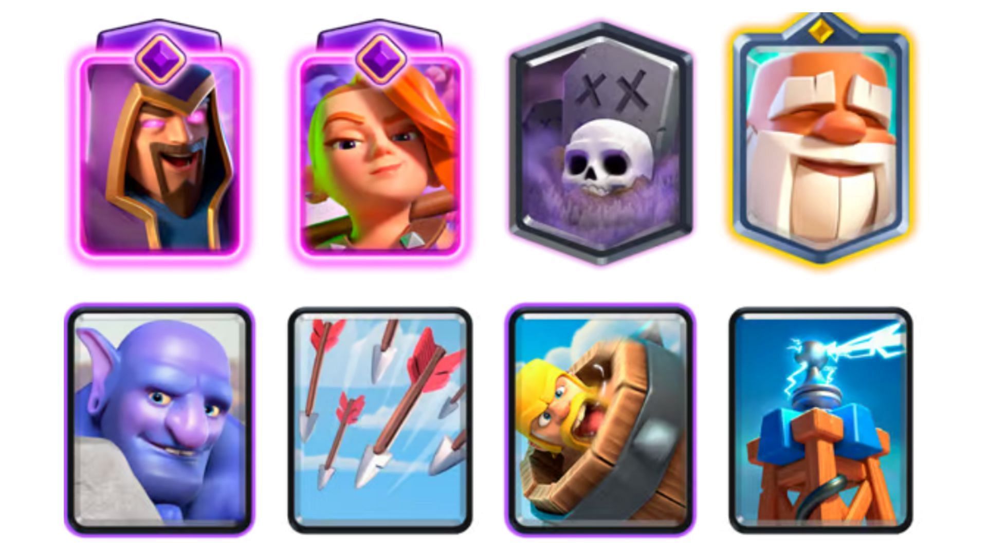 The Monk GY Bowler deck in Clash Royale (Image via Supercell)