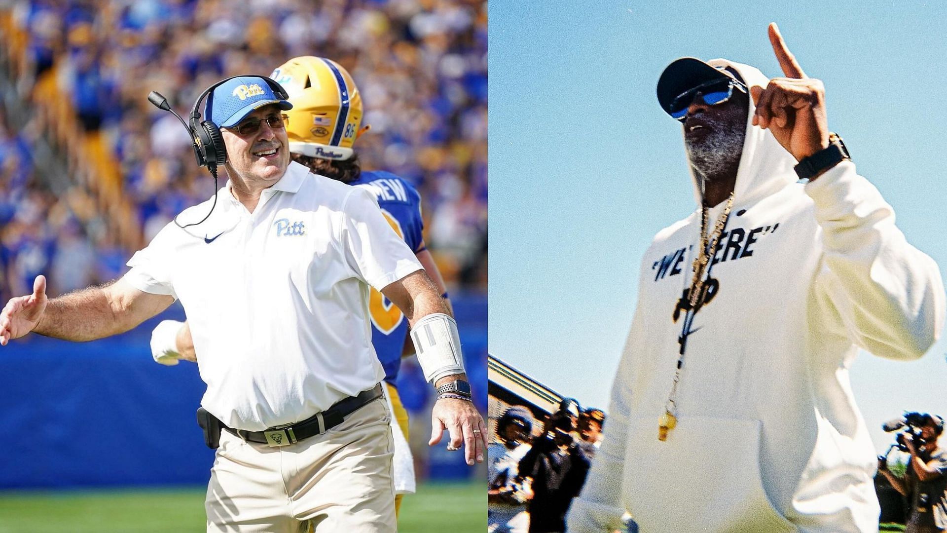 Coaches Pat Narduzzi and Deion Sanders ( Pat &amp; Deion