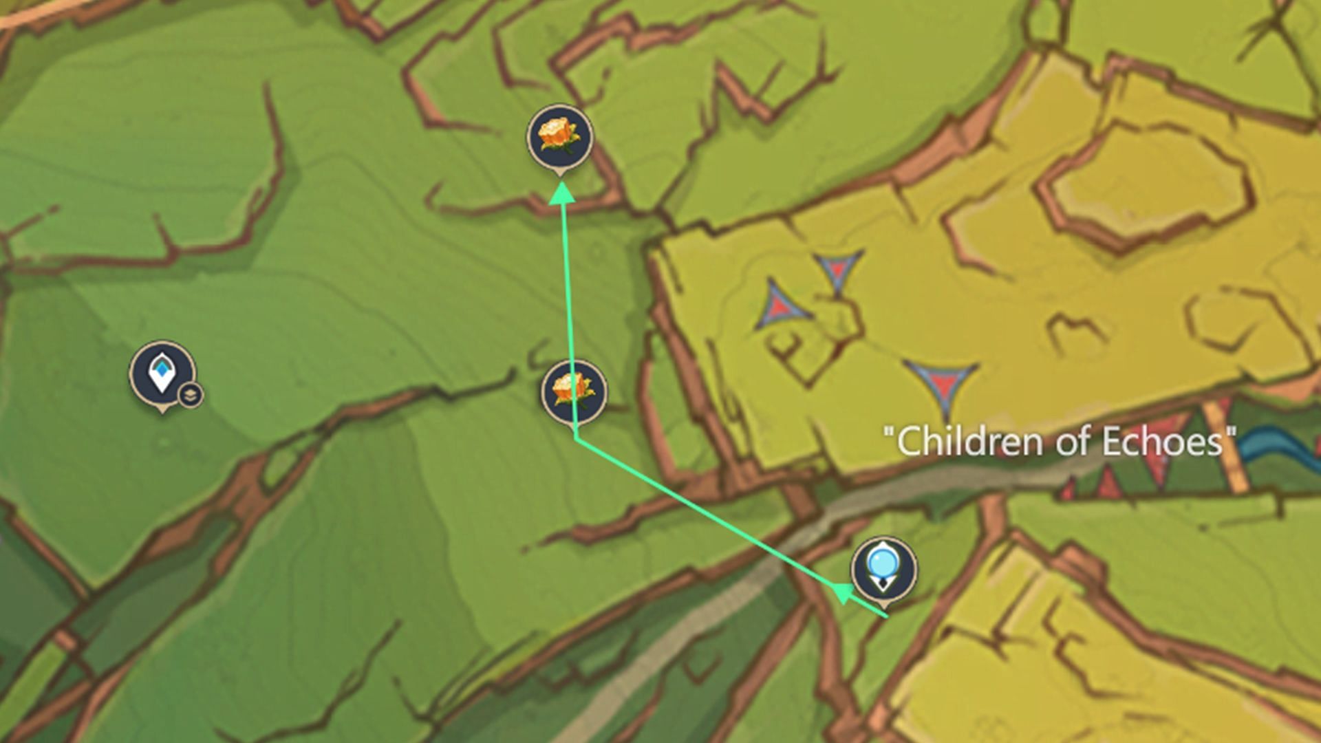 Route #3 for farming Cacahuatl (Image via HoYoverse)