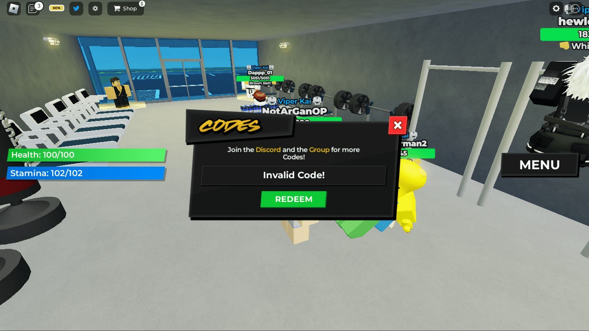 Troubleshoot codes in RoKarate (Image via Roblox)