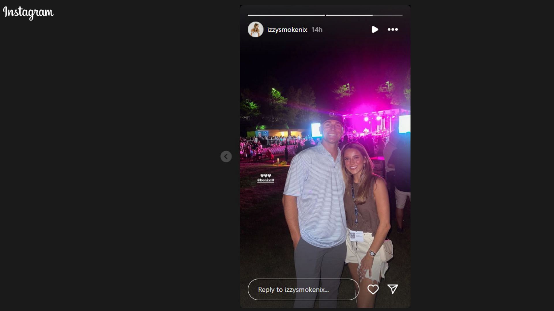 Nix and wife Izzy at the Luke Bryan show. (Photos via IG)