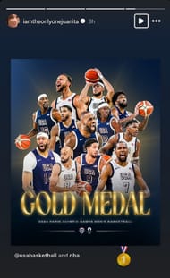 Juanita Vanoy's Instagram Story (Image via Vanoy's IG)