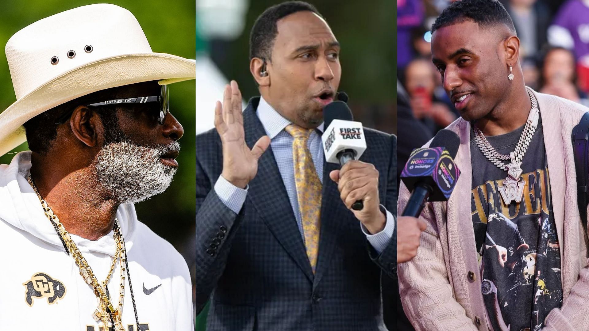 Deion Sanders, his son Bucky and Stephen A. Smith (Colorado &amp; Bucky