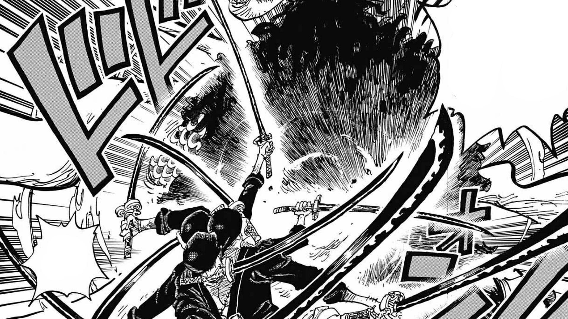 Zoro uses Asura on Kaido in One Piece manga (Image via Shueisha)