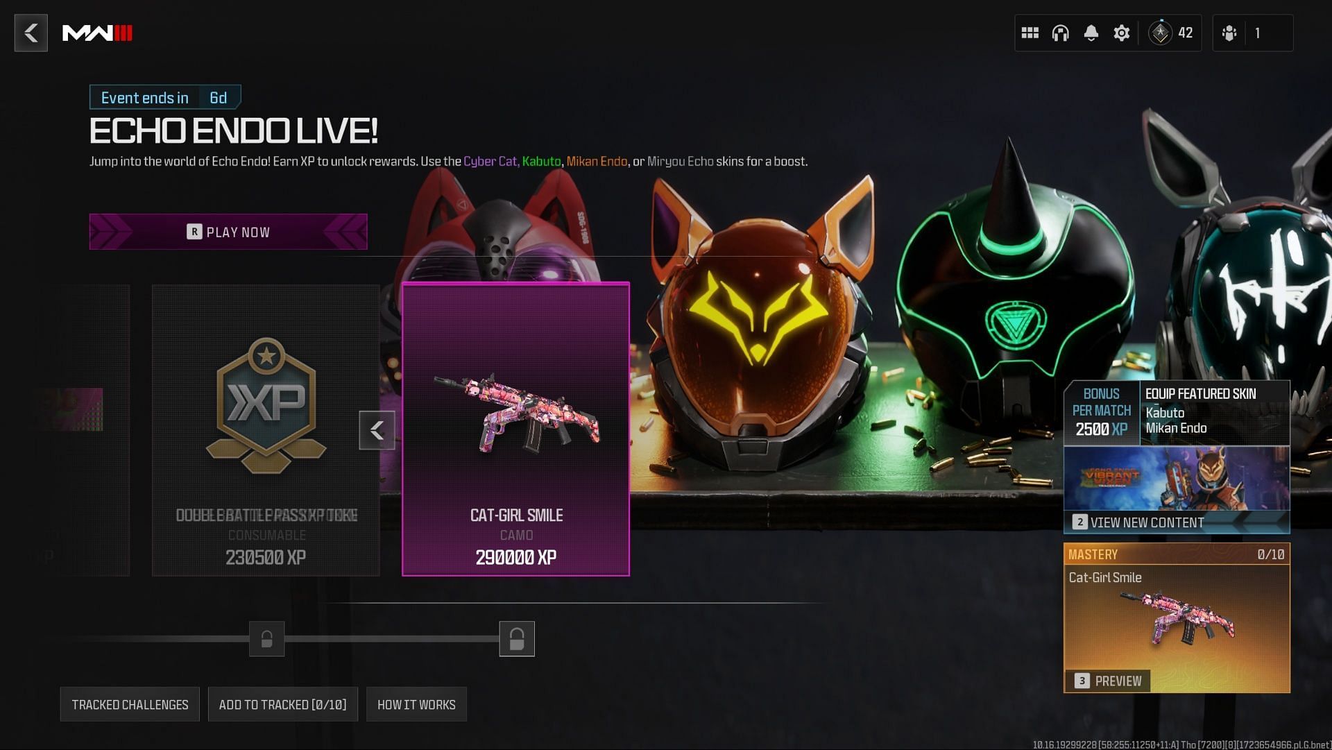 The Echo Endo Live event rewards in MW3 and Warzone (Image via Activision)