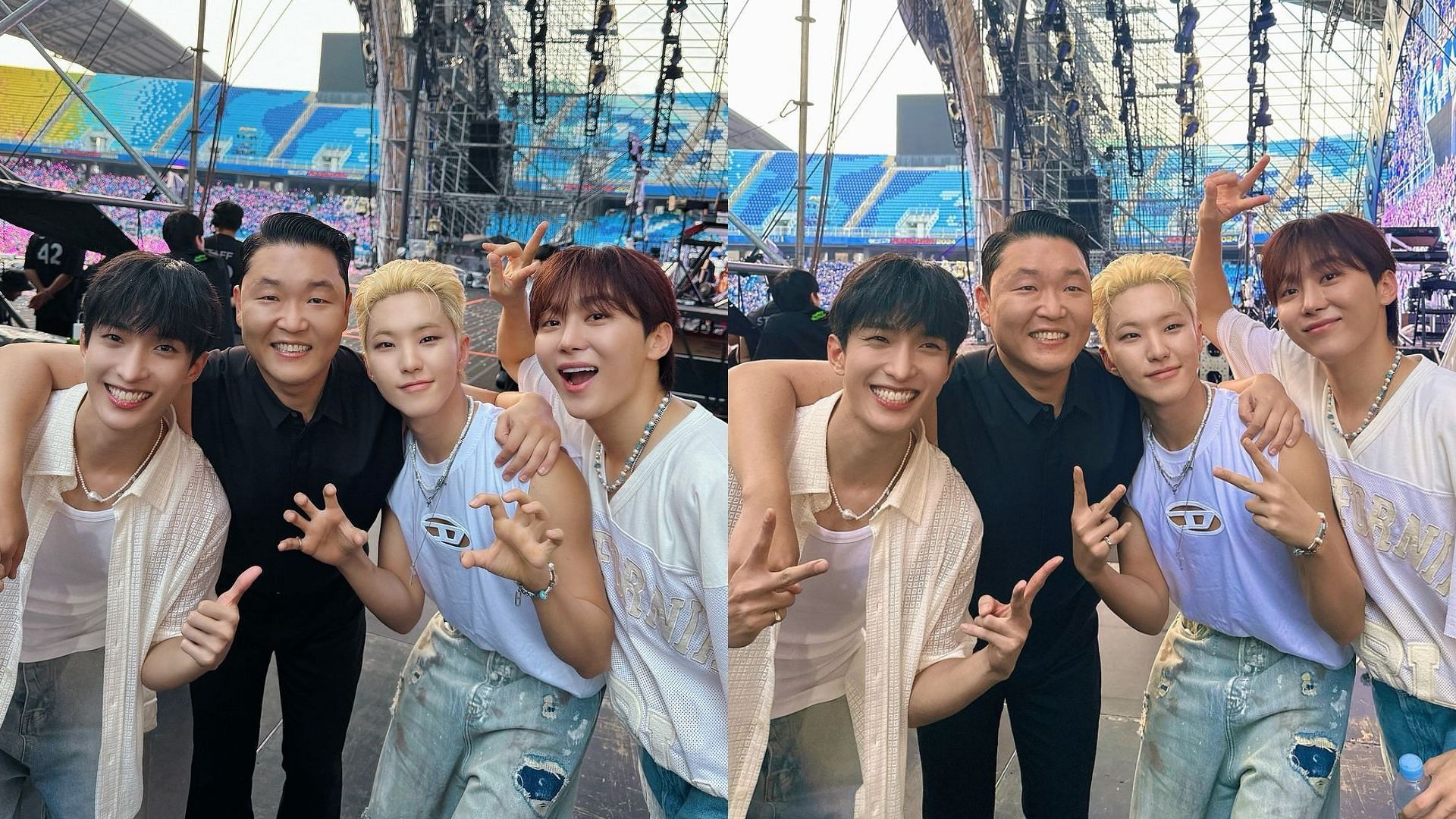 PSY and BSS hint at a possible collaboration (Images via Instagram/ho5hi_kwon)