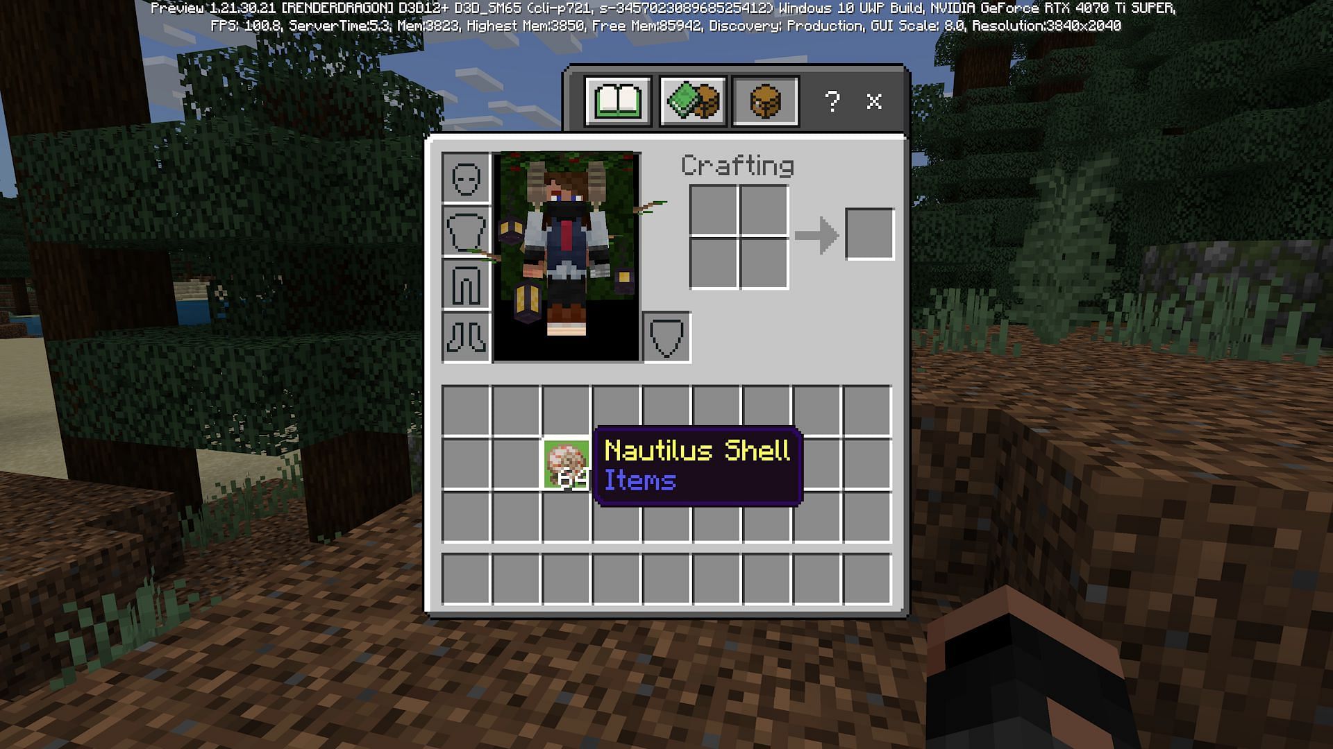 Nautilus shells are by far the rarest uncommon item (Image via Mojang)