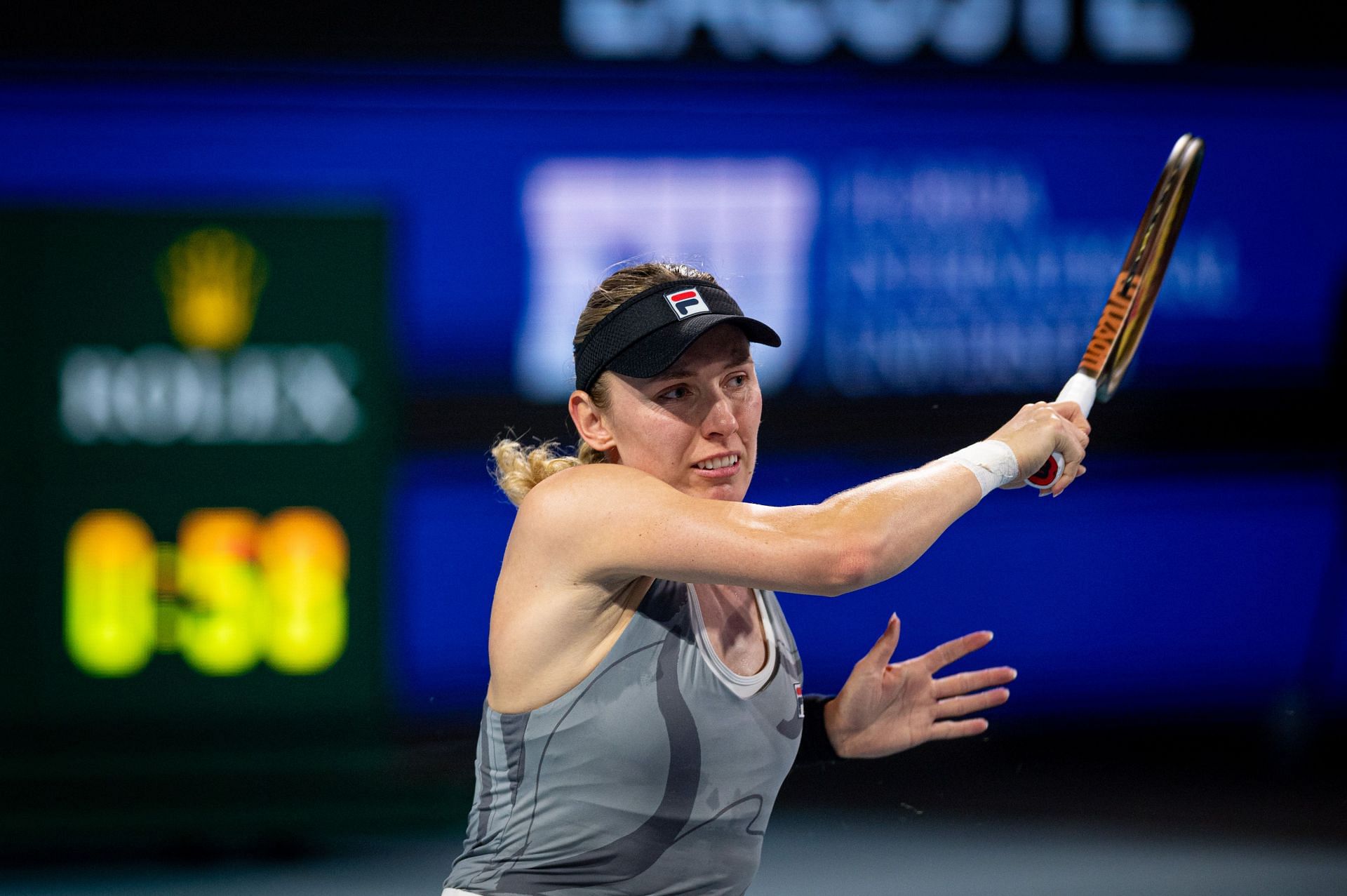 Ekaterina Alexandrova in action at the Miami Open (Picture: Getty)