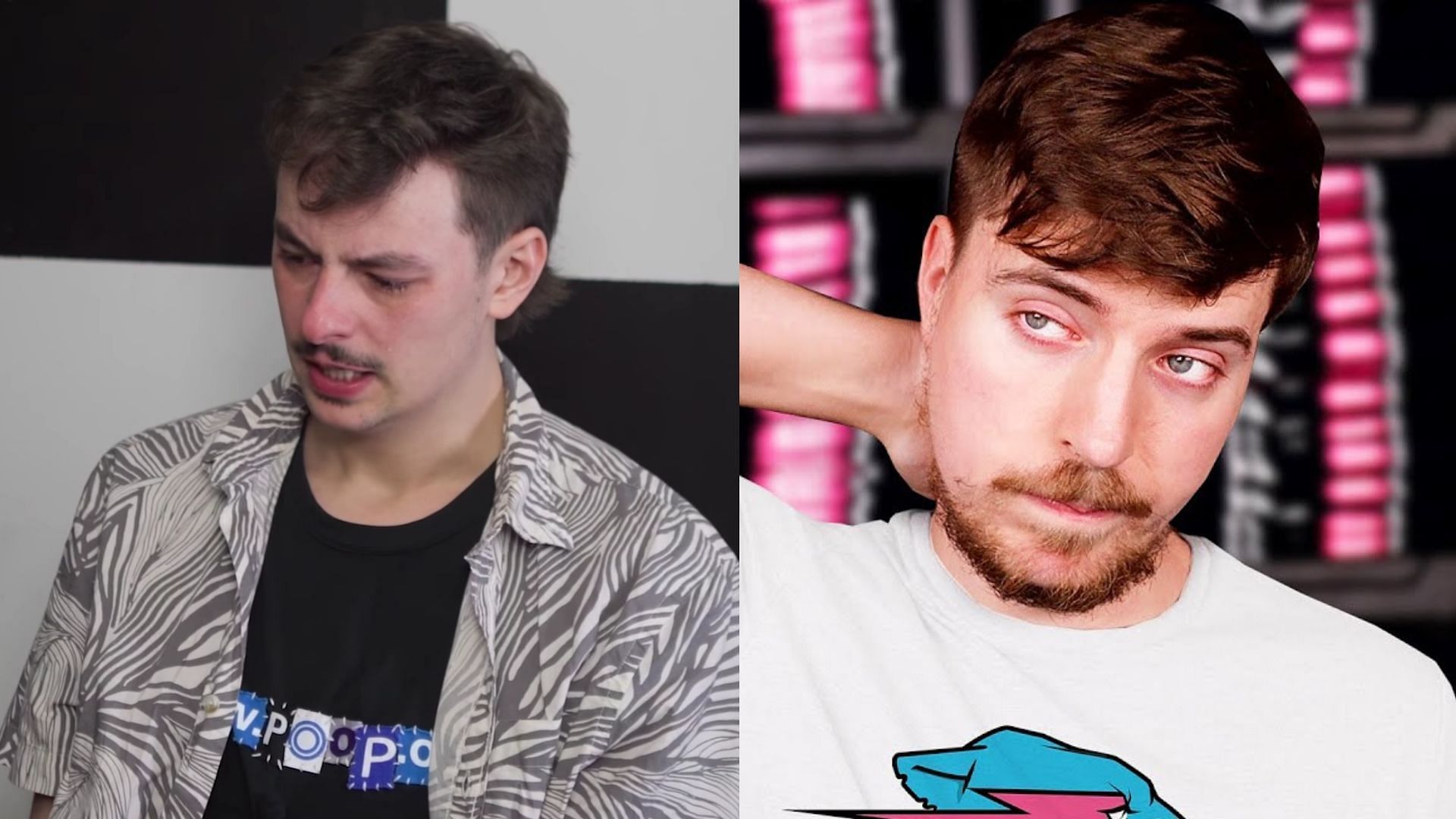 Jake Weddle was a former employee of the MrBeast channel and has now come out with allegations against MrBeast (Image via DogPack404 and MrBeast/YouTube)