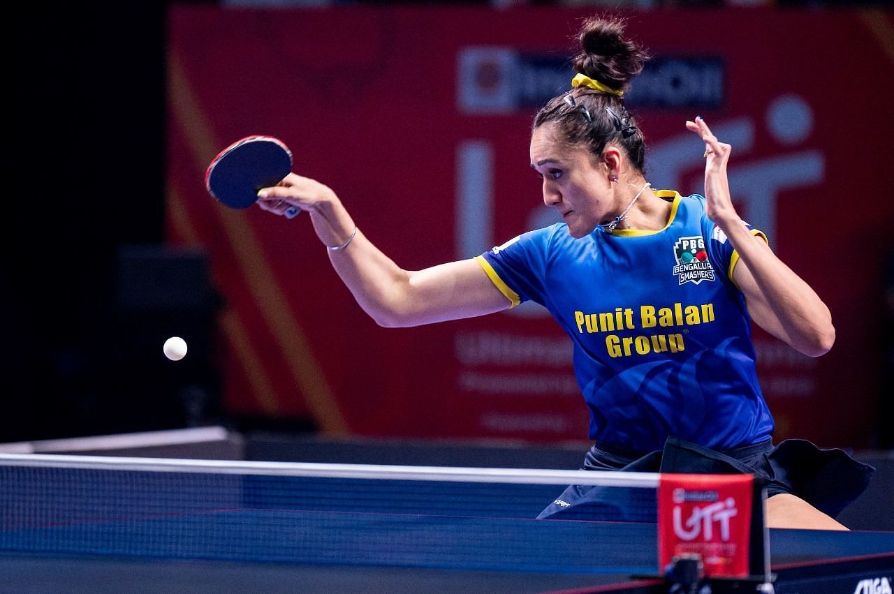 Manika Batra in action, Image credits: UTT