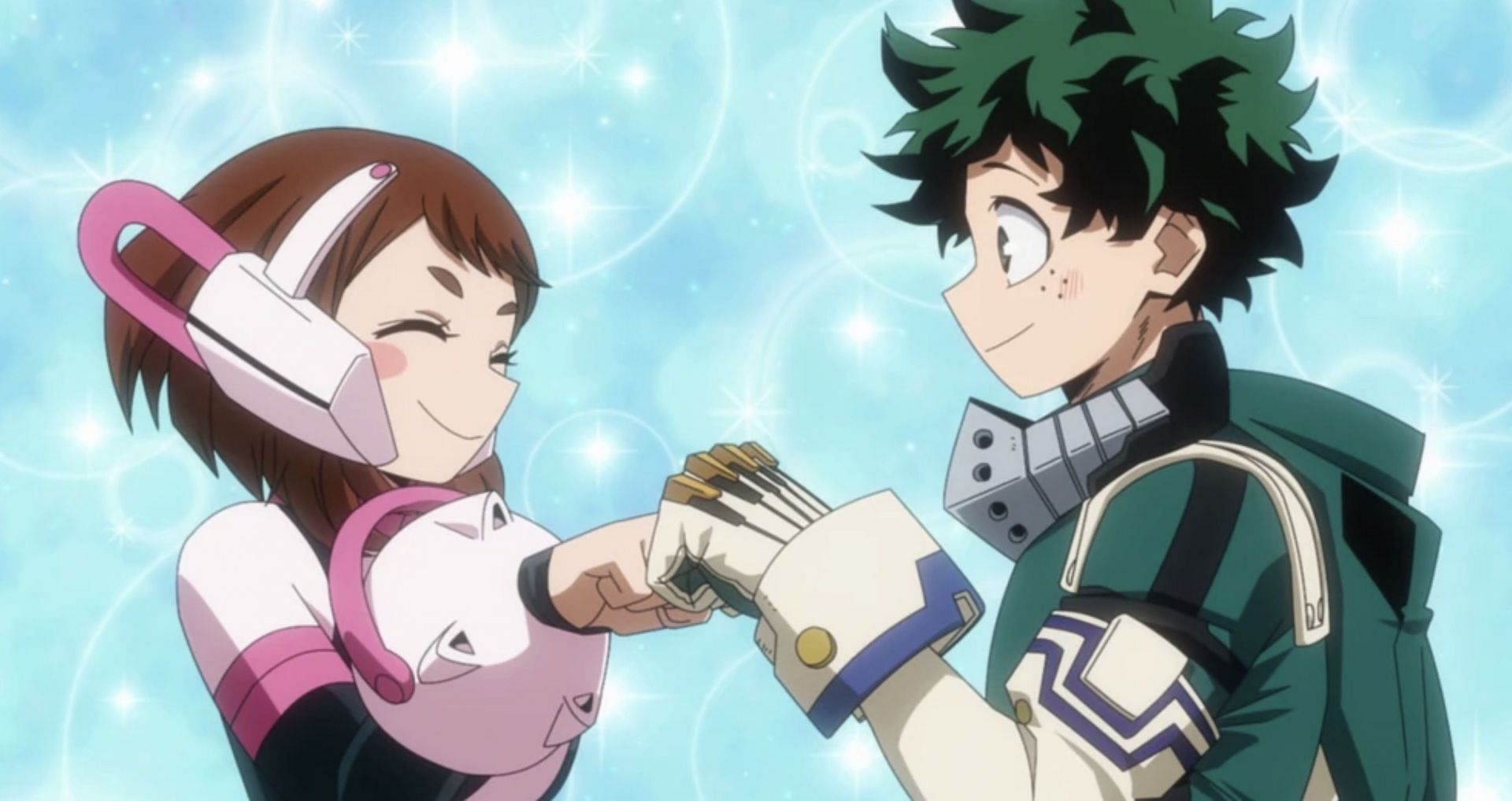 Ochako Uraraka and Izuku Midoriya as seen in anime (Image via Studio Bones)