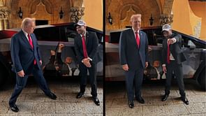 "I think it's incredible": Donald Trump reacts to custom-wrapped Tesla Cybertruck gift from Adin Ross after criticizing EVs