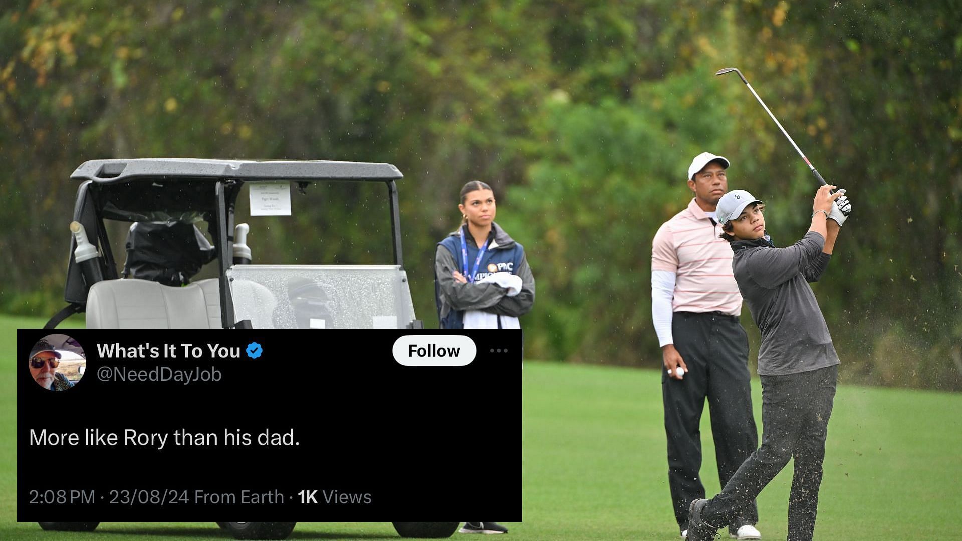 Tiger Woods and Charlie Woods at the PNC Championship - Round One - Source: Getty