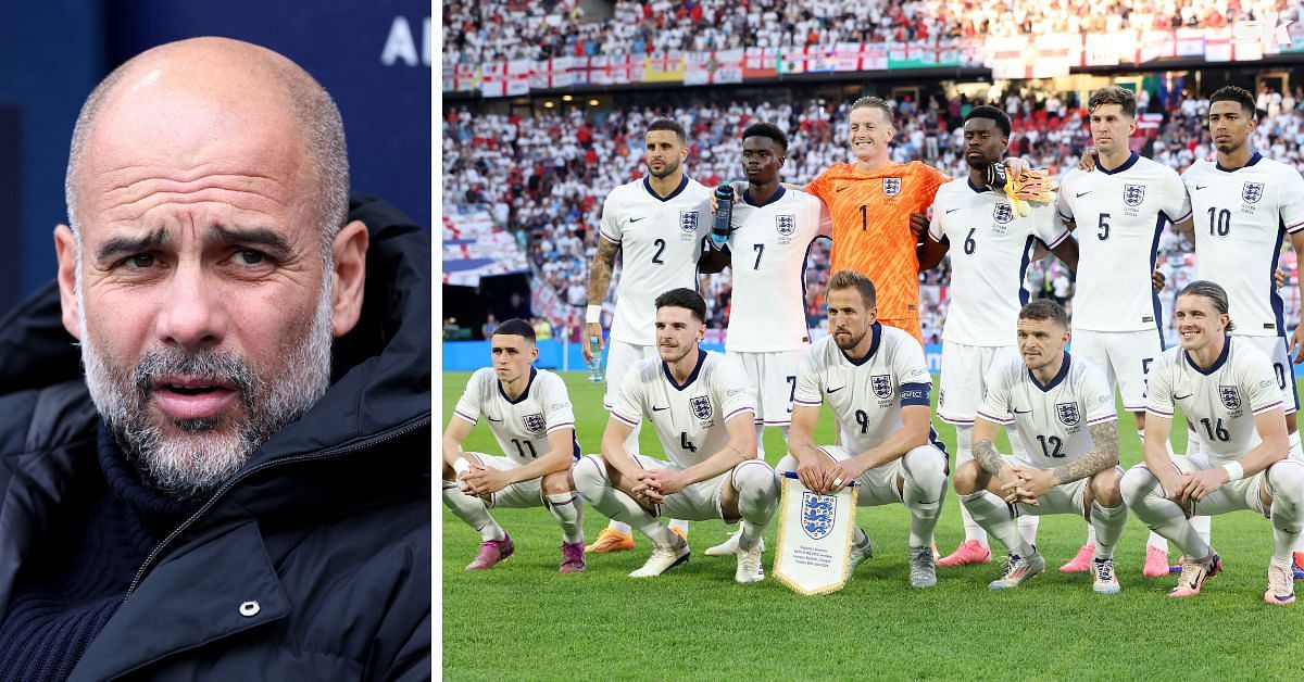 Manchester City boss Pep Guardiola (left) and England national football team