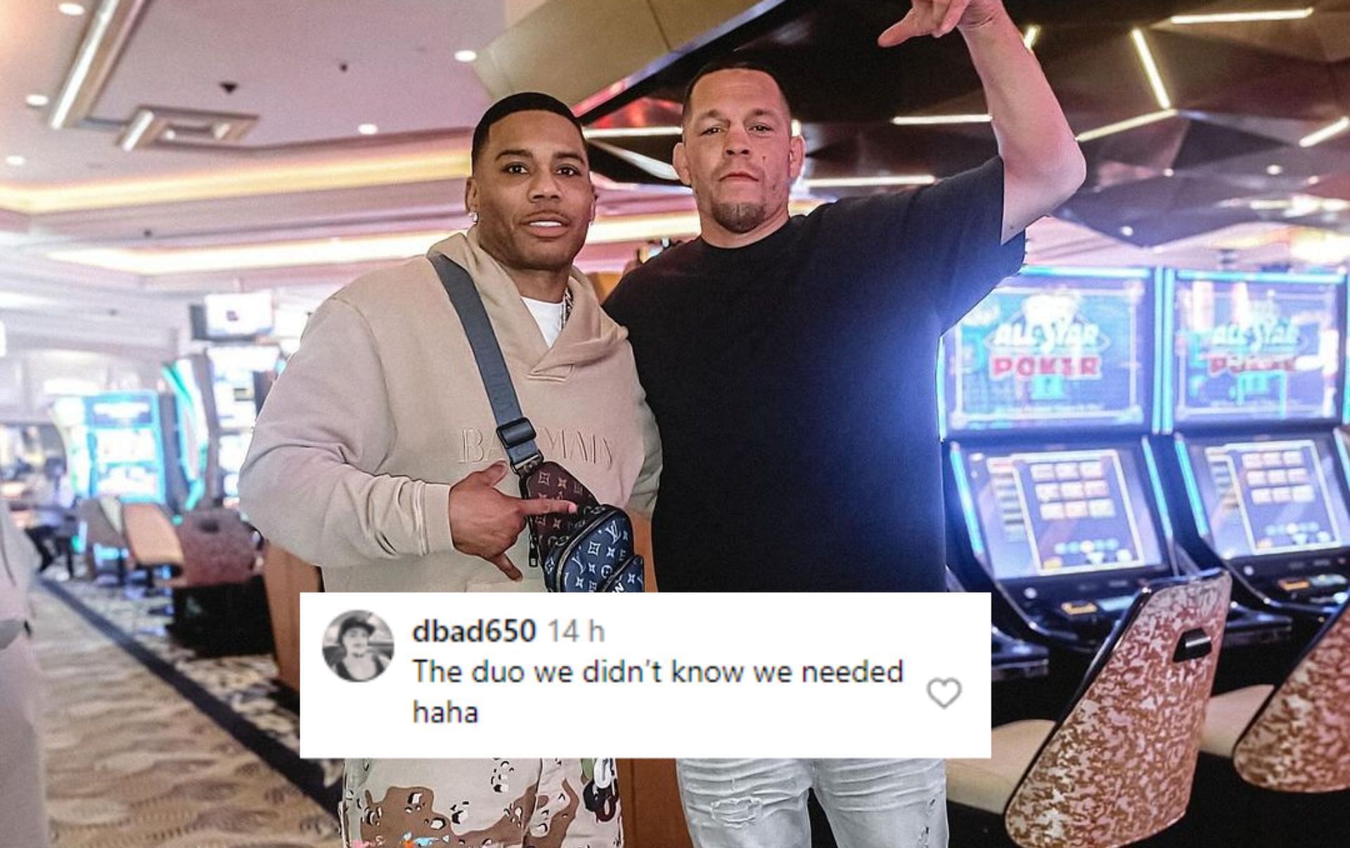 Fans react to Nate Diaz meeting with Rapper Nelly [Image courtesu: @natediaz209 on Instagram]