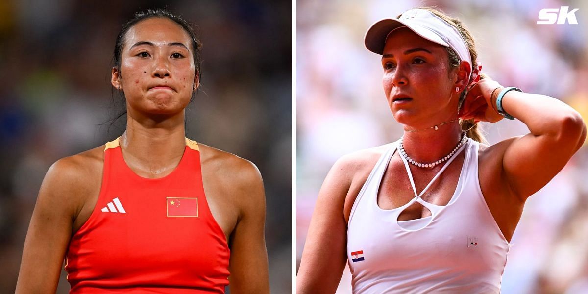 Zheng Qinwen (L) and Donna Vekic (R) (Source: Getty)