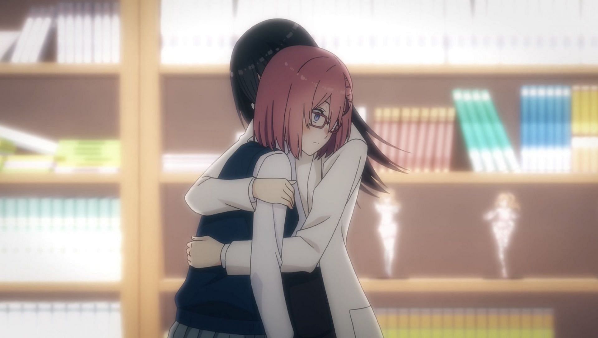 Hanyu hugs Ririsa in the episode (Image via J.C.Staff)