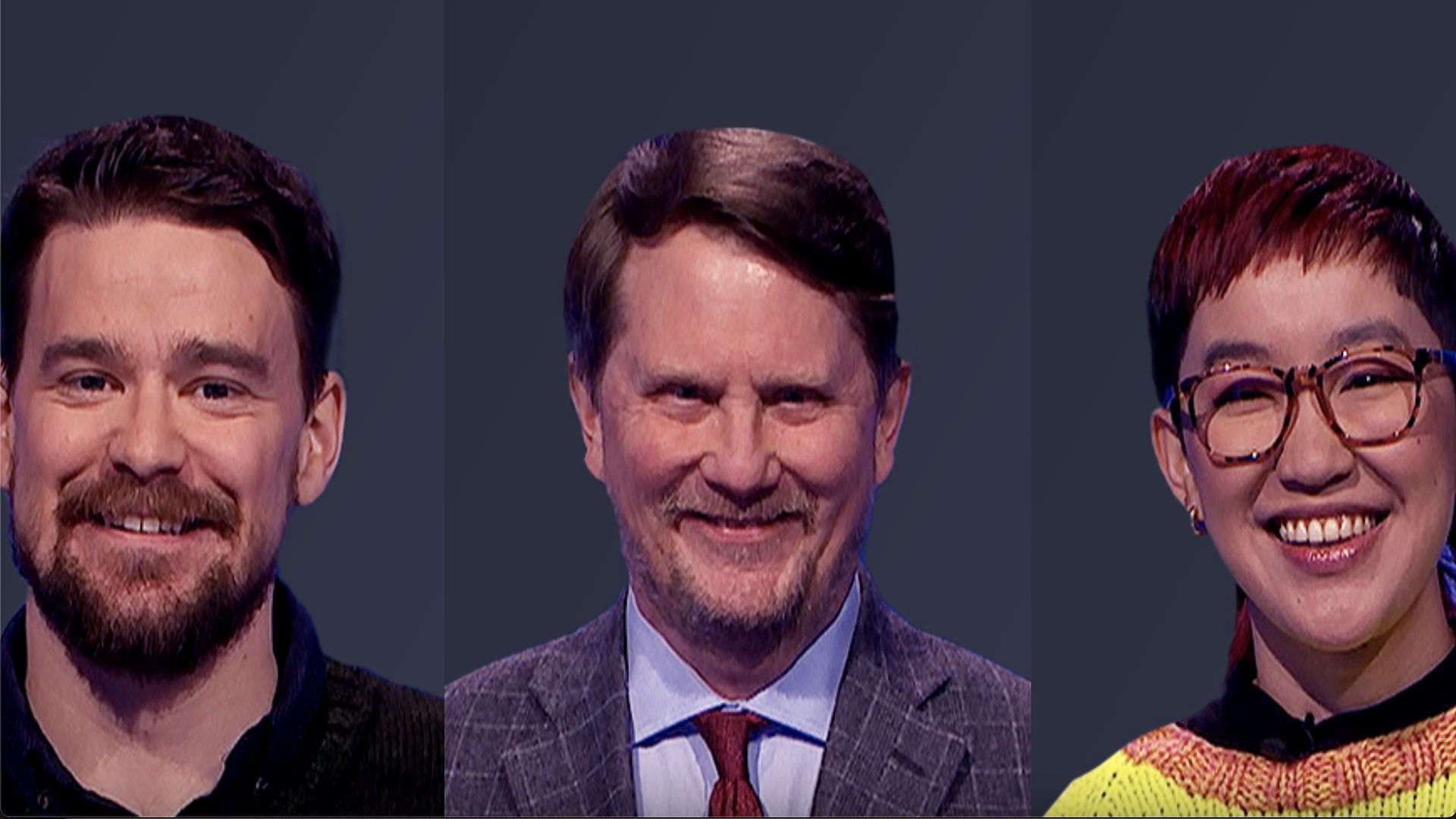 The three contestants for Jeopardy! (Image via jeopardy.com)